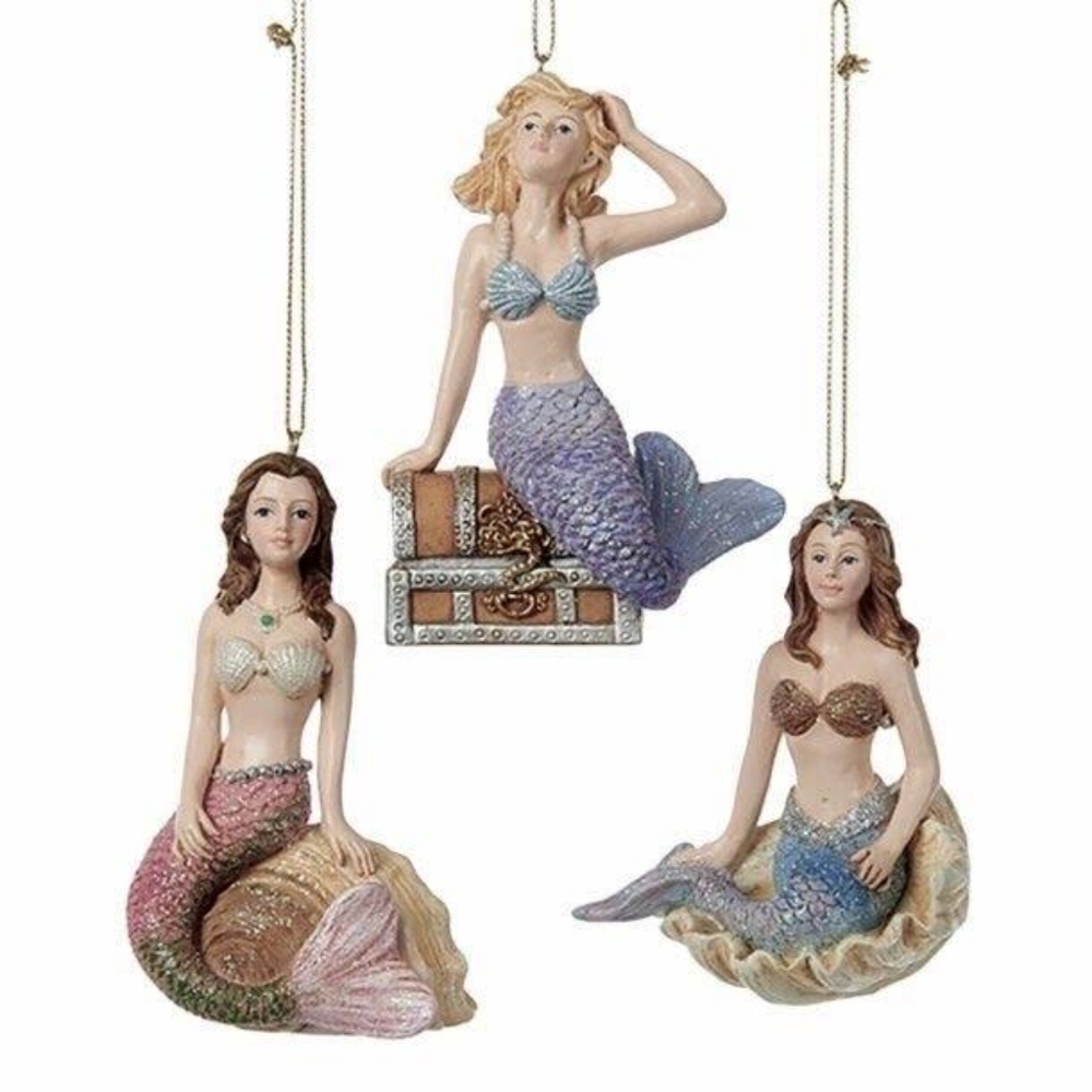 NWOT: Set of 3 Kurt Adler Beauties of the Sea Mermaid Ornaments 🧜🏼‍♀️